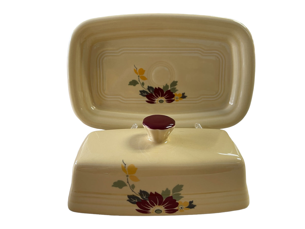 Fiestaware Claret Clematis Butter Dish Fiesta HLCCA XL Extra Large But