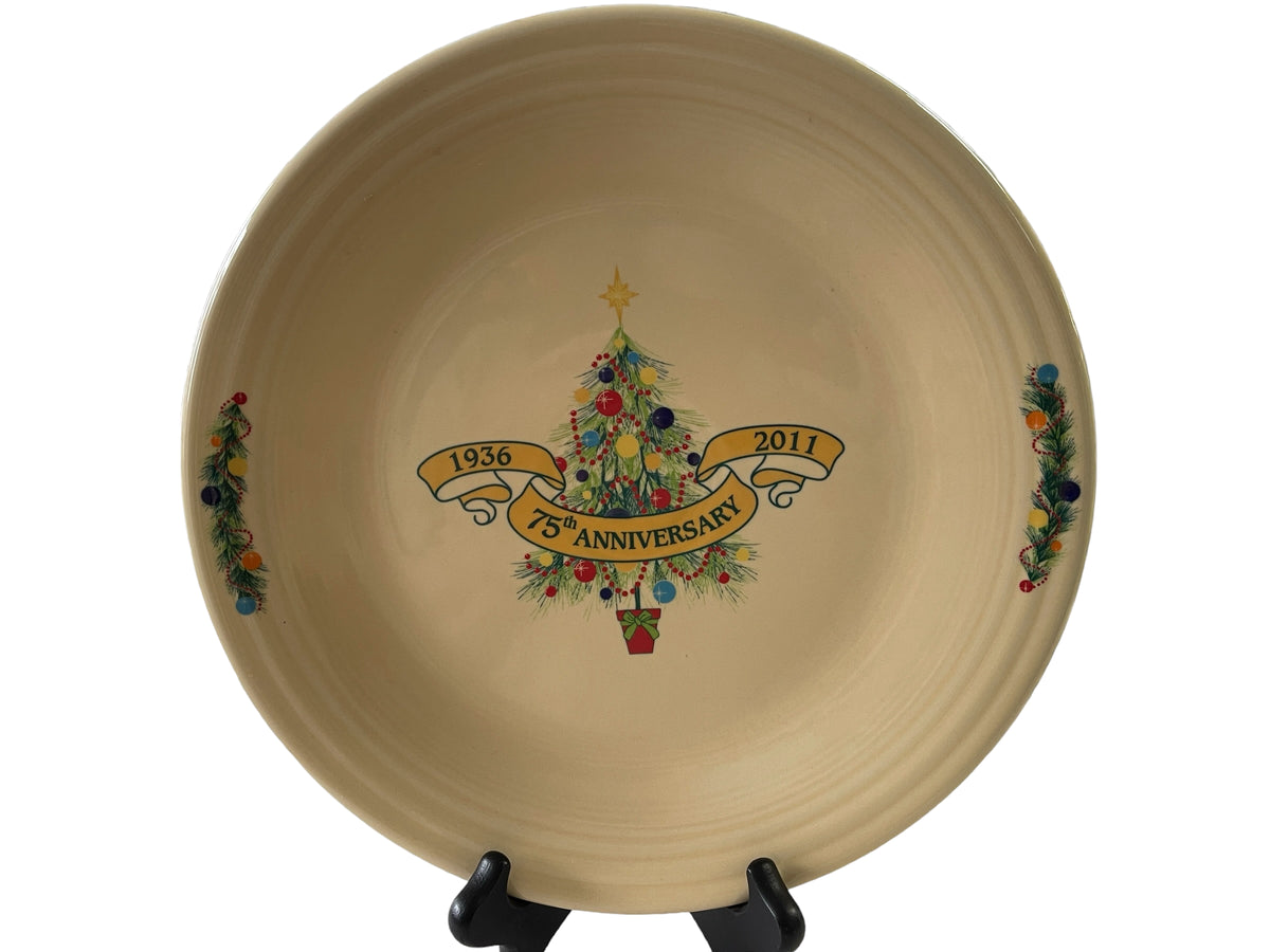 Fiesta Garland 75th Anniversary Christmas Tree Dinner Plate Ivory