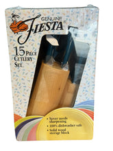 Load image into Gallery viewer, FIESTA WARE 15 PC CUTLERY SET IN WOOD STORAGE BLOCK-NIB Juniper