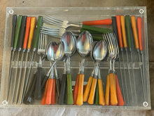 Load image into Gallery viewer, Bakelite Stay Brite Stainless Steel Silverware Fiesta Go Along RED, GREEN, YELLOW