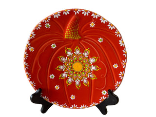 Fiesta Hand Painted Pumpkin Plate  By Patricia Degraw