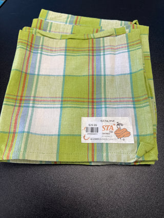 Fiesta Lemongrass Plaid  Cloth Napkins Set of 4