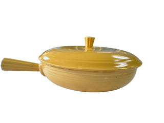 Vintage Fiesta French Handled  Casserole Covered  Dish With Lid  Yellow