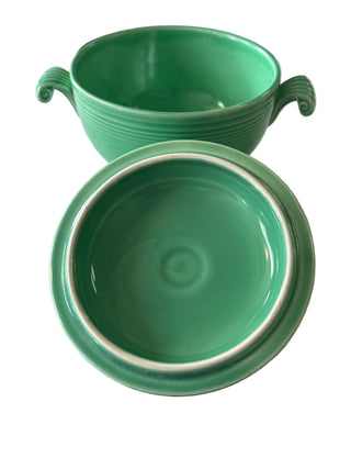 Vintage Flat Bottom Original Green Covered Onion Soup