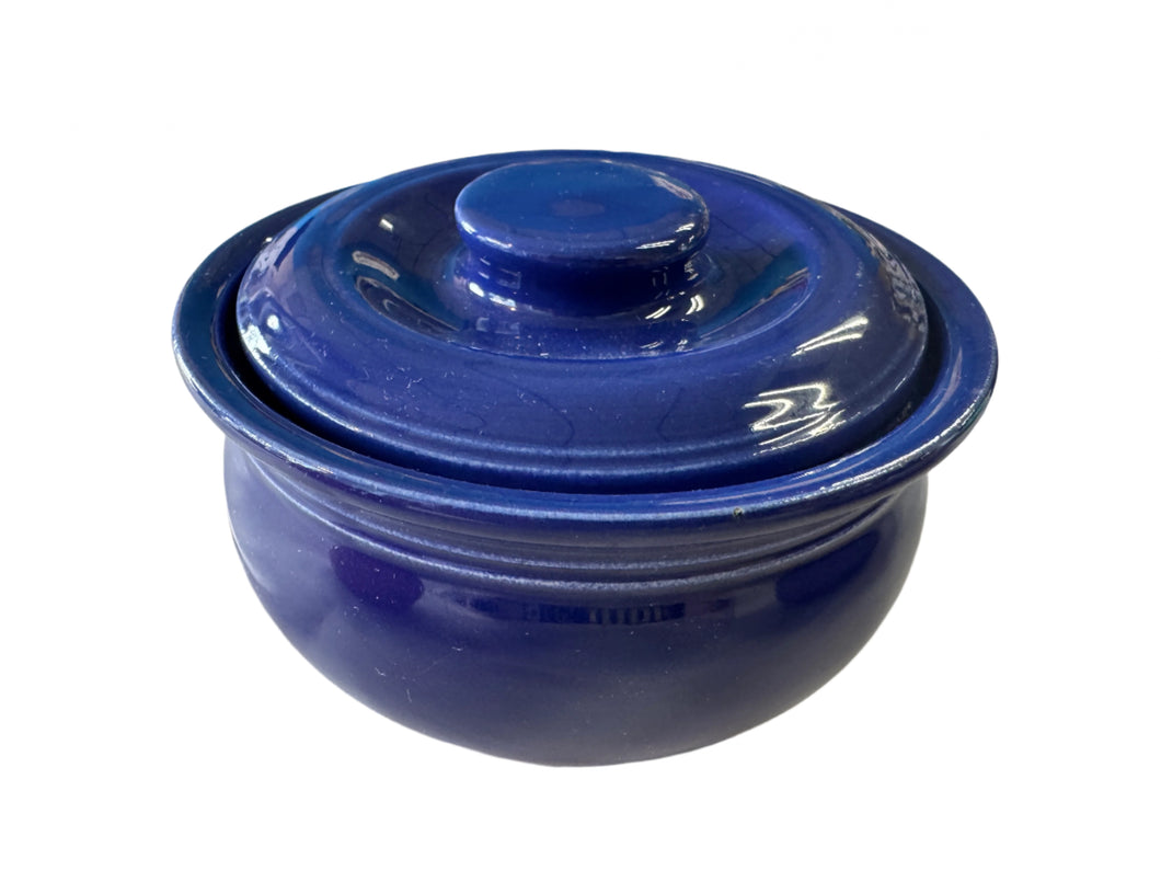 Vintage  Fiesta Kitchen Kraft Cobalt Blue Individual Casserole & Lid Exc