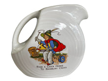 Load image into Gallery viewer, Fiesta China Specialties Nursery Rhyme Ride A Cock Horse Juice Pitcher HTF Limited 50
