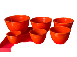 Vintage Fiesta RED Mixing Bowls 1-6 Beautiful