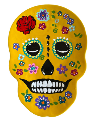 Fiesta Hand Painted SKULL PLATE  By Patricia Degraw