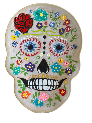 Fiesta Hand Painted SKULL PLATE  By Patricia Degraw