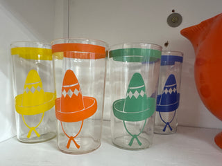 Mexican Sombrero Tumblers Set of 4