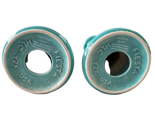 Fiesta Y2K Tapered Candle Set  Pair Noon Over Miami Turquoise China Specialties HTF
