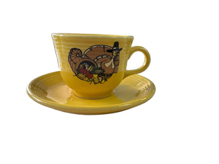 Fiesta Sunflower Thanksgiving Day Cup and Suacer