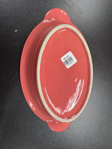 Fiesta Large  Oval Tab Handle Casserole Flamingo