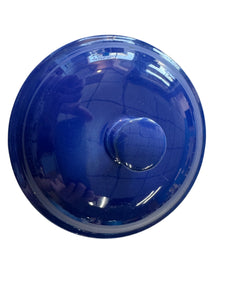 Vintage Flat Bottom Cobalt Covered Onion Soup