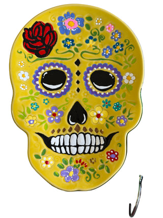 Fiesta Hand Painted SKULL PLATE  By Patricia Degraw