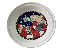 Fiesta American Pie Set Deep Dish Pie Plate  AS AMERICAN AS APPLE PIE
