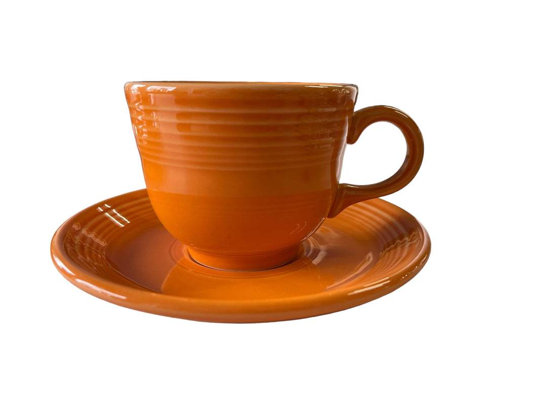 Fiesta Tangerine Tea Cup & Saucer