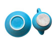 Load image into Gallery viewer, Vintage Harlequin Turquoise  Toy Creamer &amp; Nut Cup
