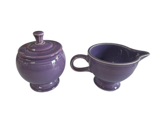 FIESTA Retired LILAC Sugar Bowl w/ Lid & Creamer Server HTF
