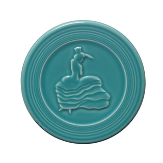 Fiesta Homer Laughlin Dancing Lady Hot Plate Trivet TURQUOISE