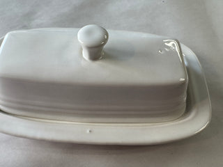 Fiesta Retired White Butter Dish Old Style