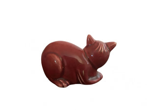 Vintage Fiesta Homer Laughlin  Harlequin Maroon Cat