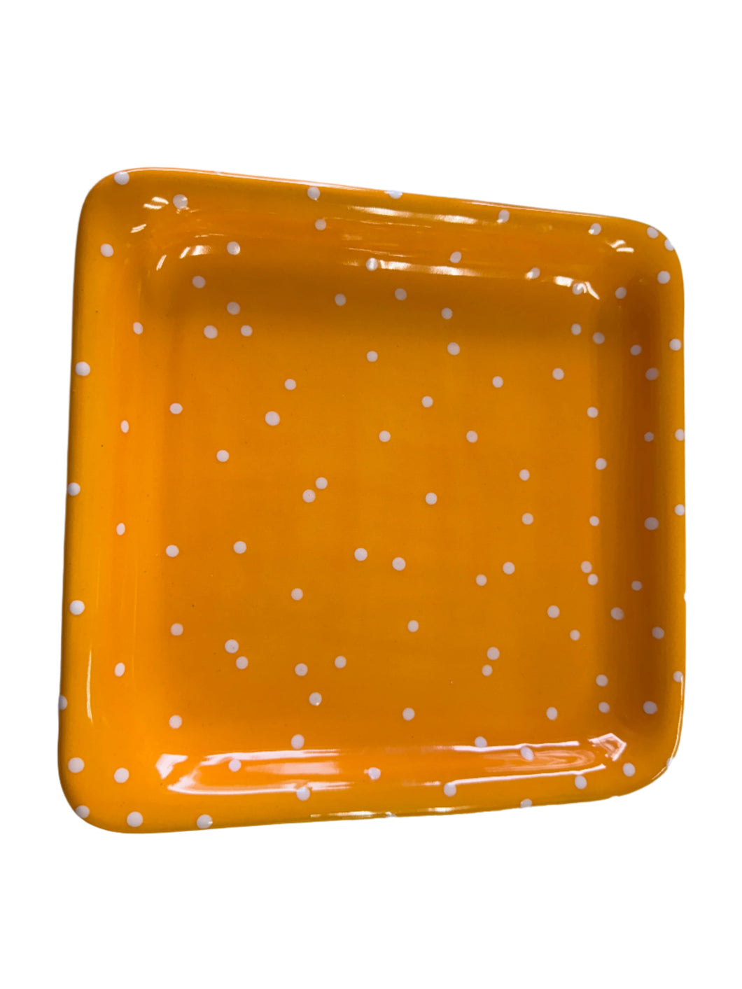 Polka Dot Napkin Tray Butterscotch w White Dots NOT FIESTA