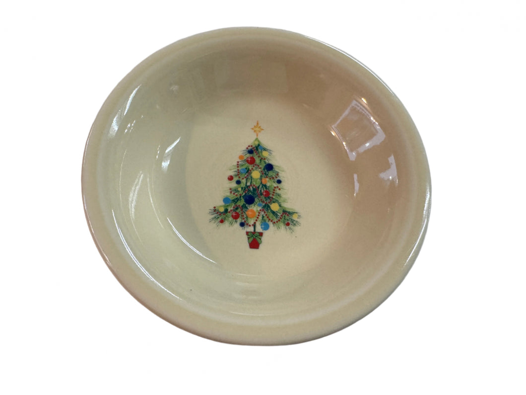 Fiesta Ivory Fruit Bowl w Christmas Tree Retired VHTF