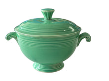 Load image into Gallery viewer, Vintage Flat Bottom Original Green Covered Onion Soup
