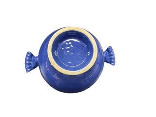 Vintage Flat Bottom Cobalt Covered Onion Soup