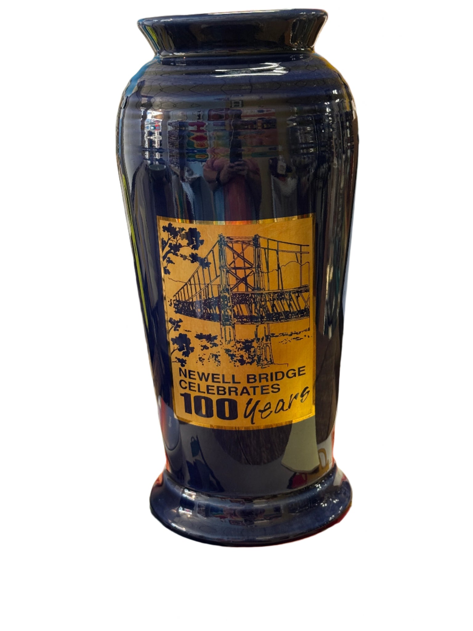 Fiesta Blue Cobalt Commemorative Newell Bridge Vase