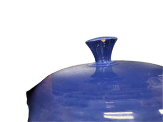 Vintage Flat Bottom Cobalt Covered Onion Soup