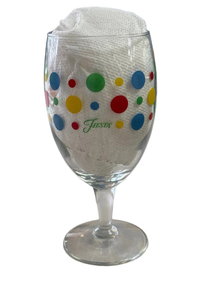 Fiesta Glass Goblets Dots