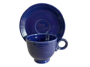 Vintage Fiesta Cobalt Blue Teacup and Saucer