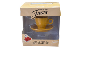 Fiesta Go Along Miniature Ornament Yellow Teacup NIB    NEW