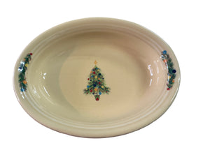 Fiesta Christmas Tree on Ivory Oval Serving Bowl