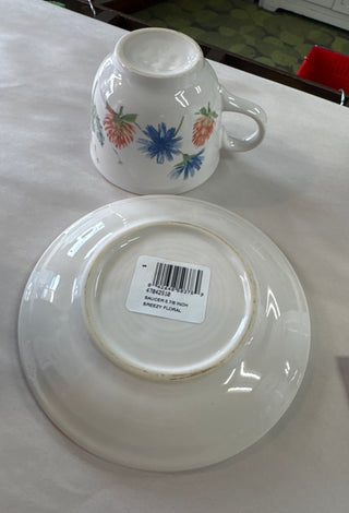 Fiesta Breezy Floral Teacup and Saucer