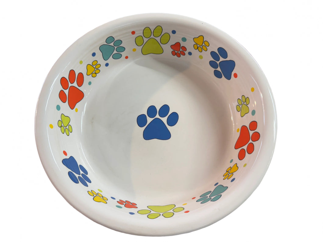 Fiesta 2 Quart Scatter Dog Paws Bowl Retired