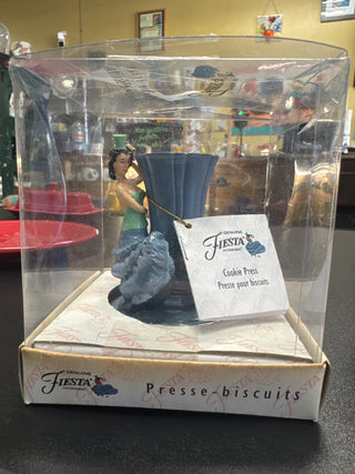 Genuine Fiesta Periwinkle  Dancing Lady Cookie Press HTF