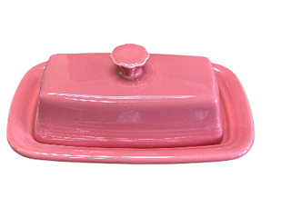 Fiesta Retired Large Butter Dish Flamingo  Retired Color !!!