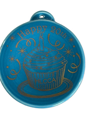 Fiesta HLCCA 2018 20th Anniversary Cupcake Ornament Peacock 20th