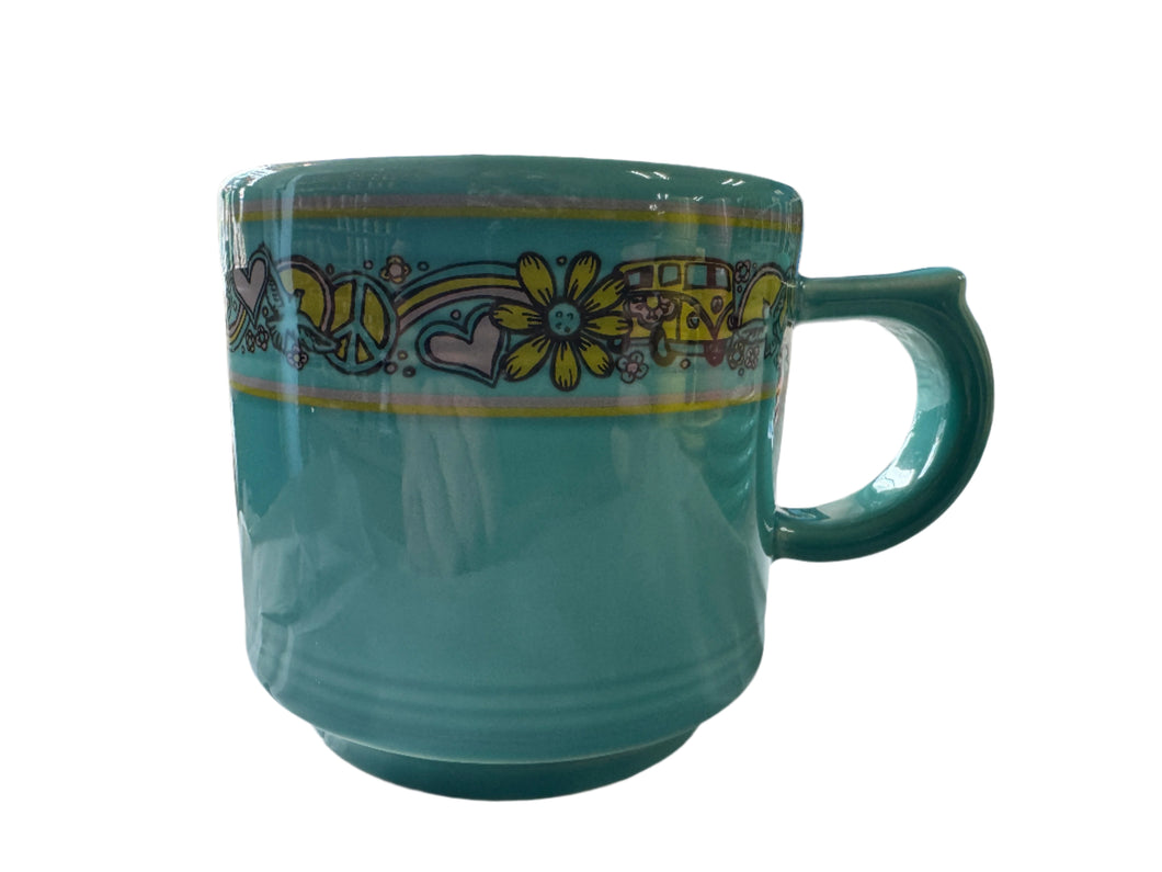 Fiesta Everything Kitchen Exclusive Turquoise Stackable Mug Peace & Love
