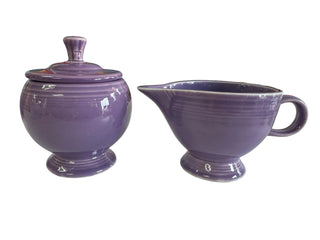 FIESTA Retired LILAC Sugar Bowl w/ Lid & Creamer Server HTF