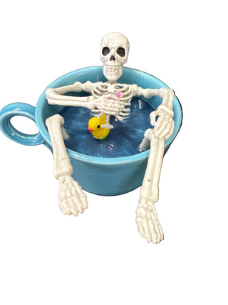 Skeleton Skelly Bathtime  In Vintage Turquoise  Cup Color Me Mosaic