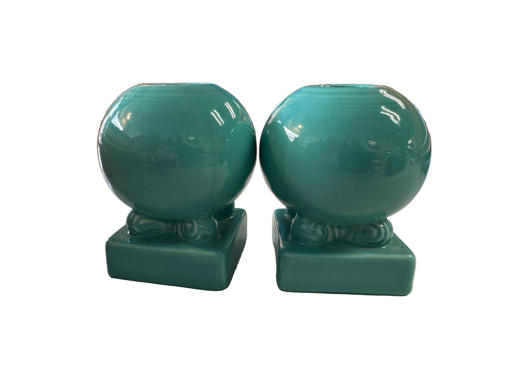 Fiesta Bulb Candle Holder Pair  Turquoise