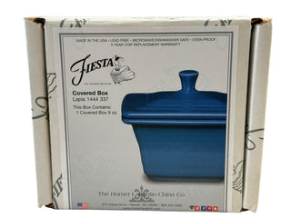 Fiesta Lapis Blue Belk Box Candy Dish Covered NIB
