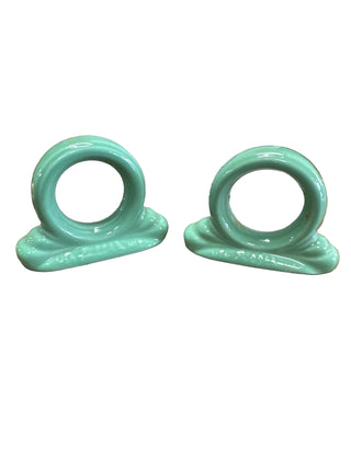 Fiesta Ceramic Set of 4 Napkin Ring Seamist NIB