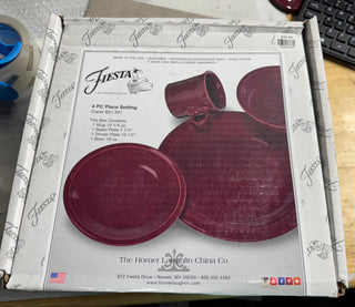 Fiesta Claret 4 Piece Place Setting NIB