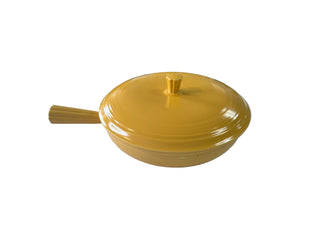 Vintage Fiesta French Handled  Casserole Covered  Dish With Lid  Yellow