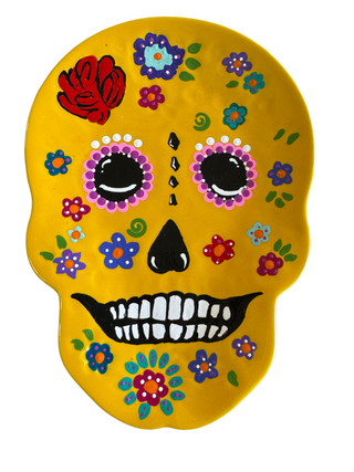 Fiesta Hand Painted SKULL PLATE  By Patricia Degraw
